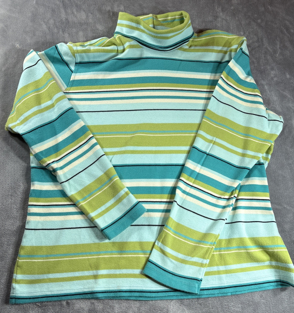 Womens TurtleNeckSweater Vintage Y2k WhiteStag Stripe Sz XL 16/18Preppy Colorful